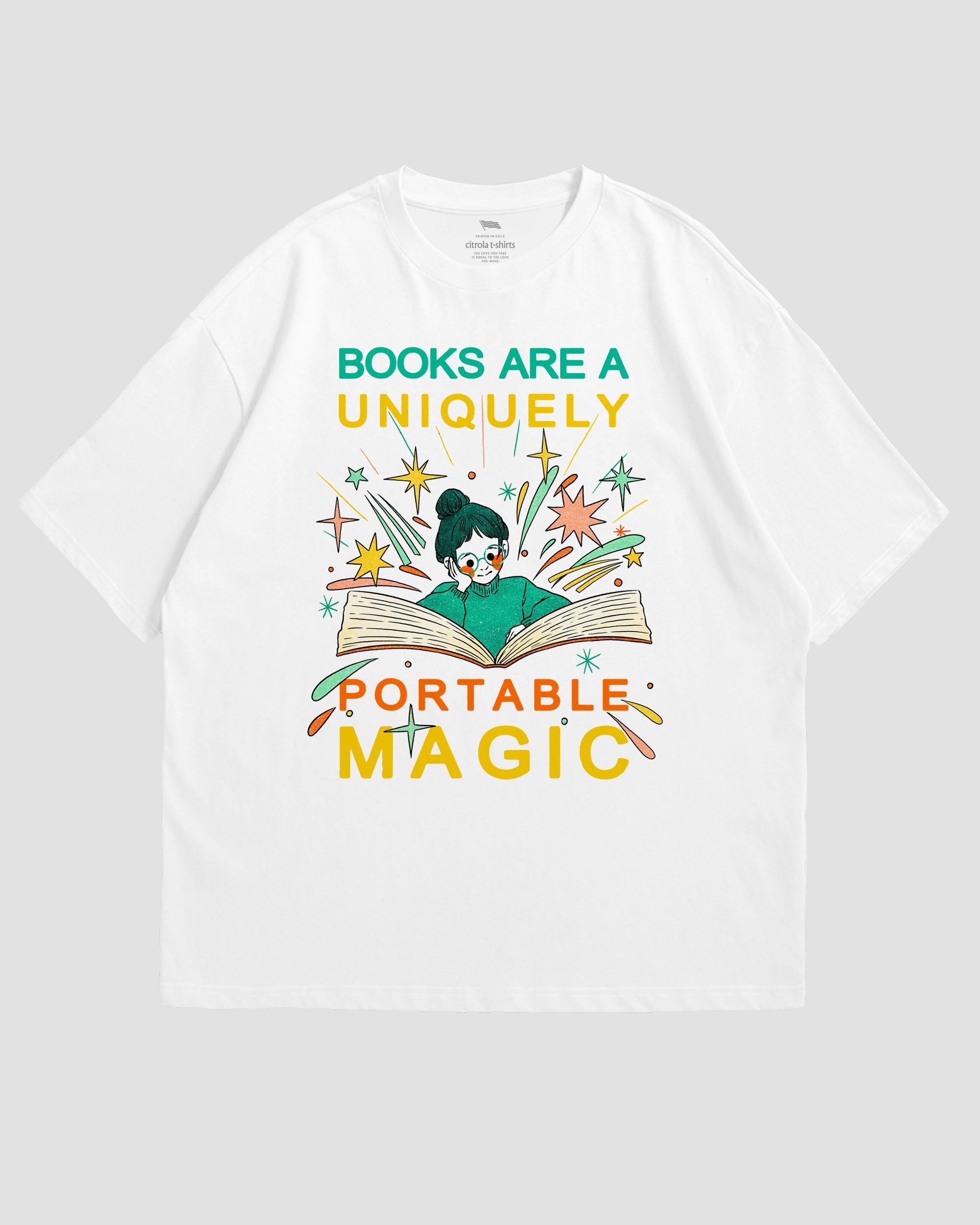 BOOKS ARE A UNIQUELY PORTABLE MAGIC UNISEX TEE