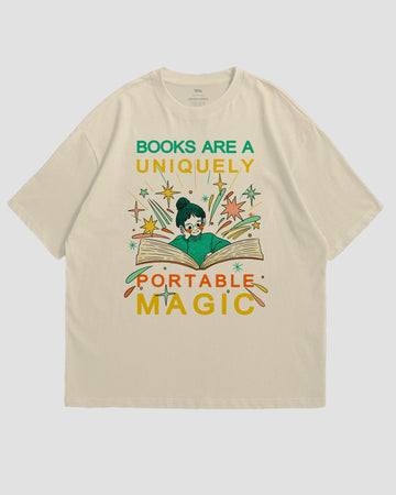 BOOKS ARE A UNIQUELY PORTABLE MAGIC UNISEX TEE