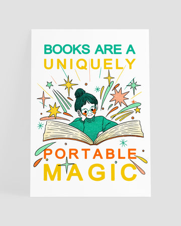 BOOKS ARE A UNIQUELY PORTABLE MAGIC POSTER