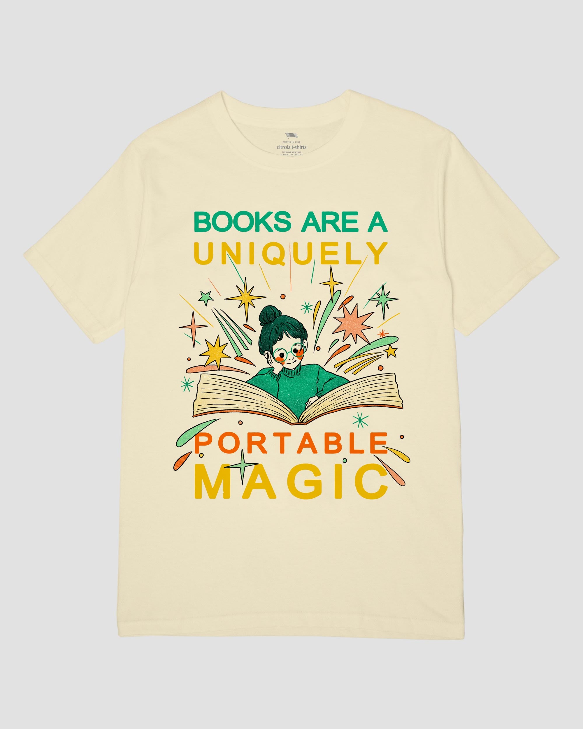 BOOKS ARE A UNIQUELY PORTABLE MAGIC UNISEX TEE