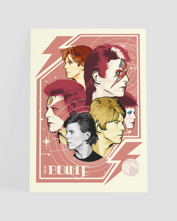 BOWIE FACES POSTER